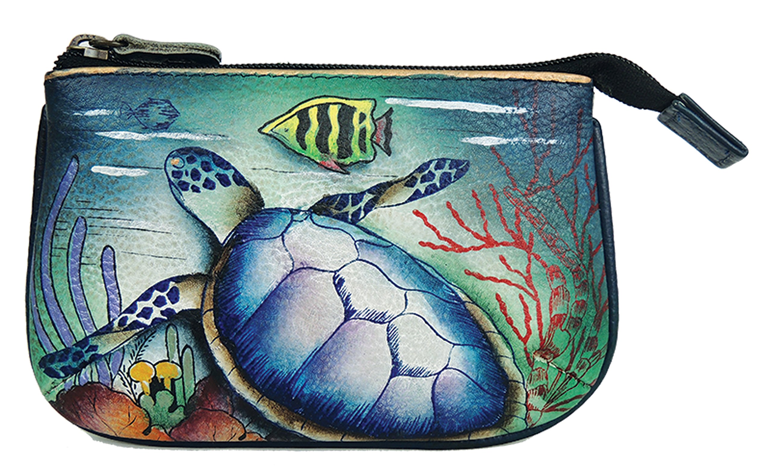 Anuschka Women's Medium Coin Purse Ot, Ocean Treasures, 3.5”x 5” x 0.5”