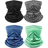 SATINIOR 4 Pieces Kids Neck Gaiter Unisex Face Cover Scarf UV Protection Bandana Balaclavas for Summer