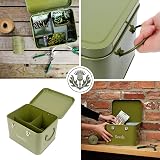 Thistlewood Seed Packet Storage Tin Moss Green with 3 Compartments view 8