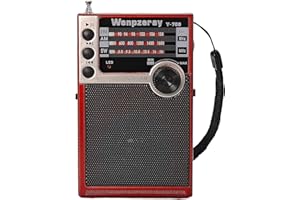 Wenpzeray Y-706 Portable Pocket Radio AM FM SW Band Compact Receiver Battery Operated Transistor with Good Loud Sound Speaker Support USB/TF Card Play Headphone Jack for Indoor Outdoor Emergency (Red)