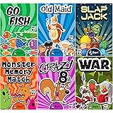 Regal Games - Kids Classic Card Games - Includes Old Maid, Go Fish, Slapjack, Crazy 8's, War, and Silly Monster Memory Match-