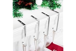 Beyond Your Thoughts Christmas Stocking Holder Hook Fireplace Silver Set of 4