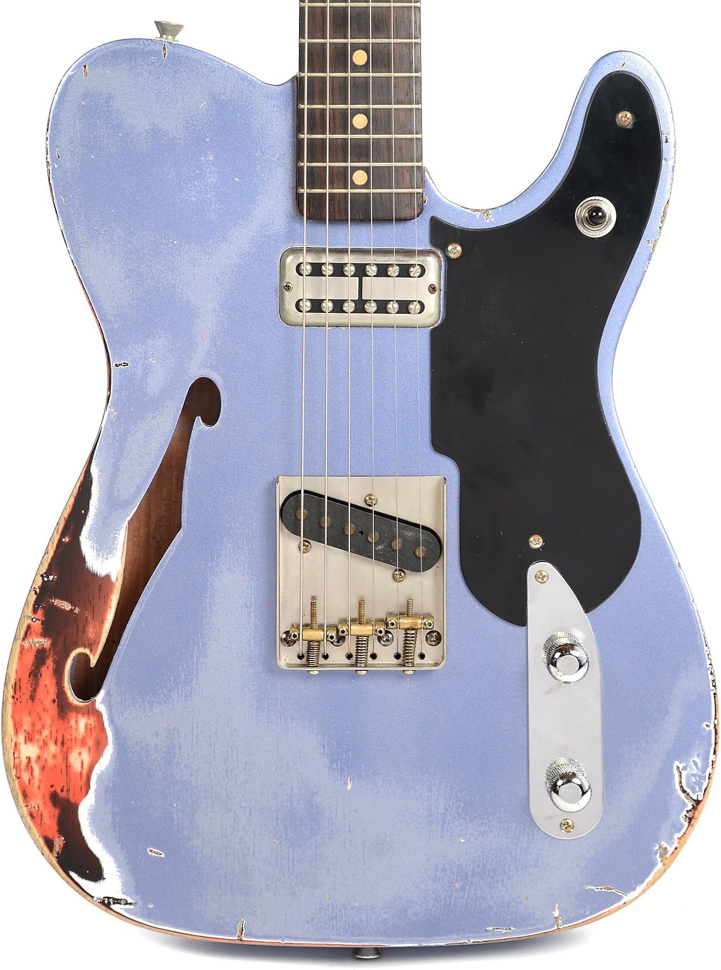 RebelRelic Holy Thinline Ink Blue Over Sunburst RW w/Rebel Vintage RV Tron/T-55 Pickups