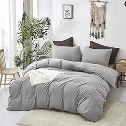 Cottonight Silver Grey Comforter Sets Queen Light