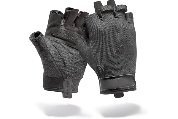 Adidas Essential Training Gloves - Fingerless with Padded Grip, Ideal for Weightlifting, Pull Ups, Dumbbells & Rowing Machine