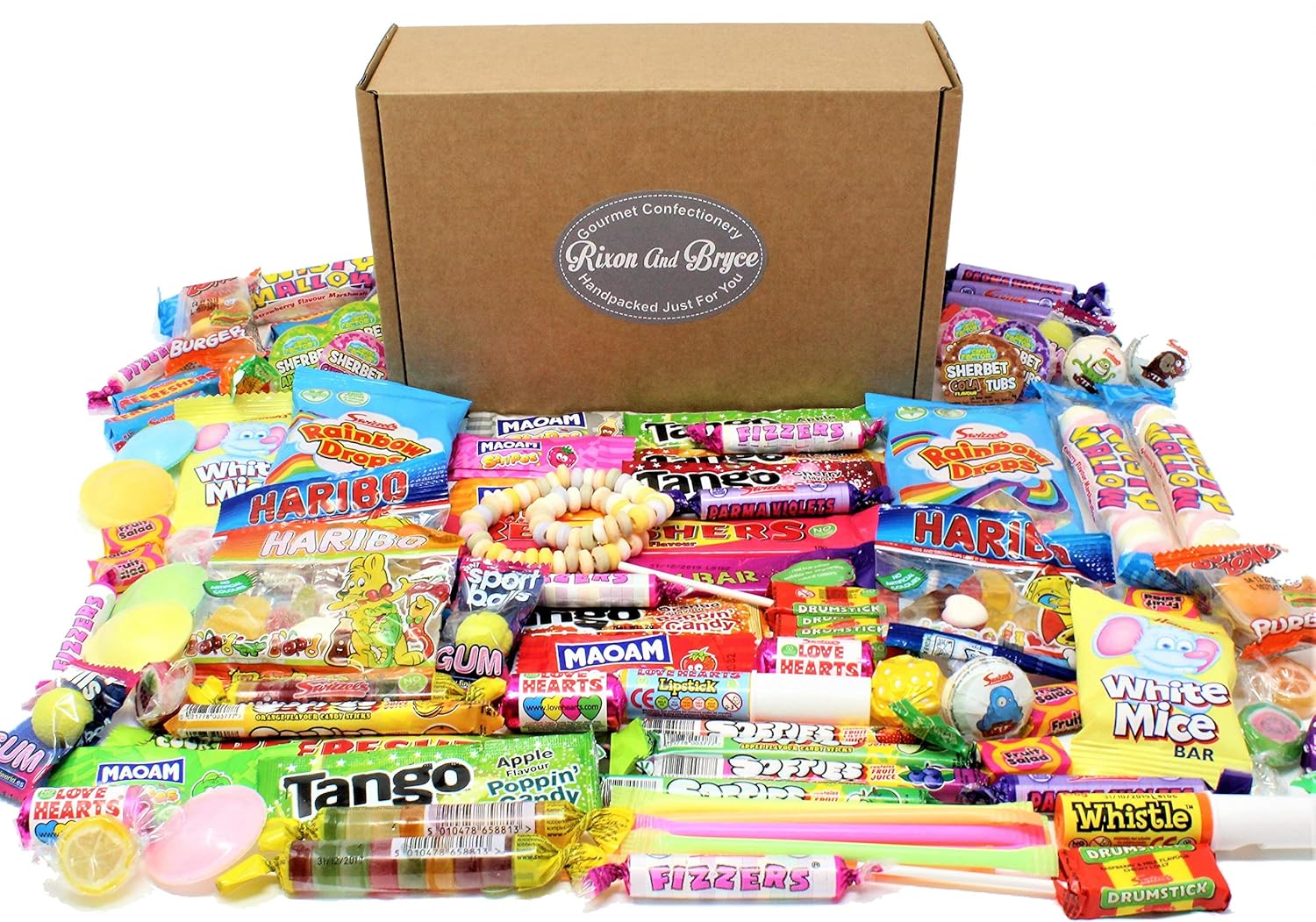 Gift Box of 100 Retro Sweets. Sweet Hamper for Children