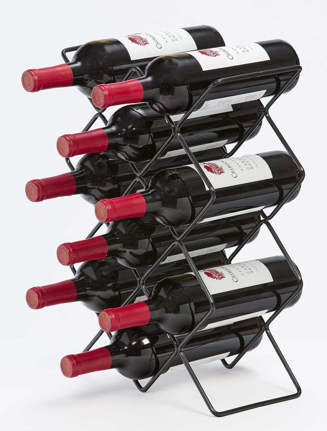 Mango Steam 10 Bottle Black Wine Rack Counter Top - Storage Organiser for Kitchen Pantry, & Fridge, 45.7x30.5x15.2 centimetres - Image 3