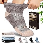 NOLUNT Diabetic Socks for Men,4 Pairs Ankle Diabetic Neuropathy Socks for Men Size 9-11/10-13/13-15.