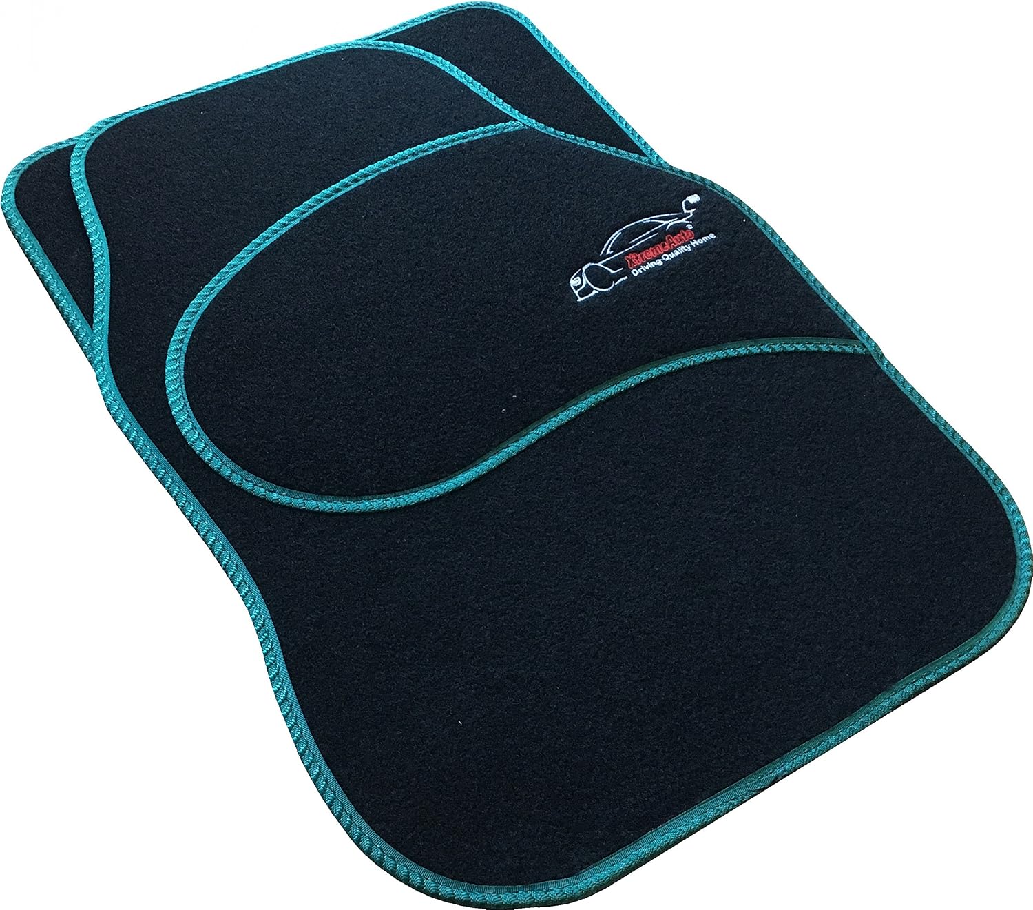 Xtremeauto Car Mats Universal 4PC Set, Sporty Carpet Car Floor Mats, Embroidered Front & Rear Universal Mat