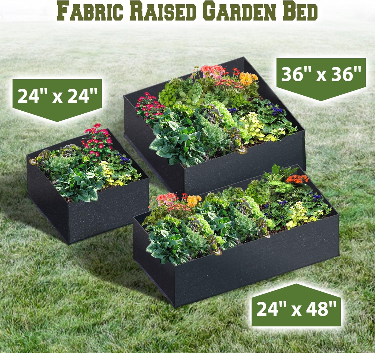 Strong Camel Fabric Raised Garden Bed Herb Flower Vegetable