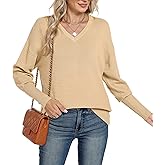 Motarto Women's Knit Sweater Casual Thin Long Sleeve Pullover V Neck Lightweight Sweatshirts Classic-Fit Tops for Spring Fall