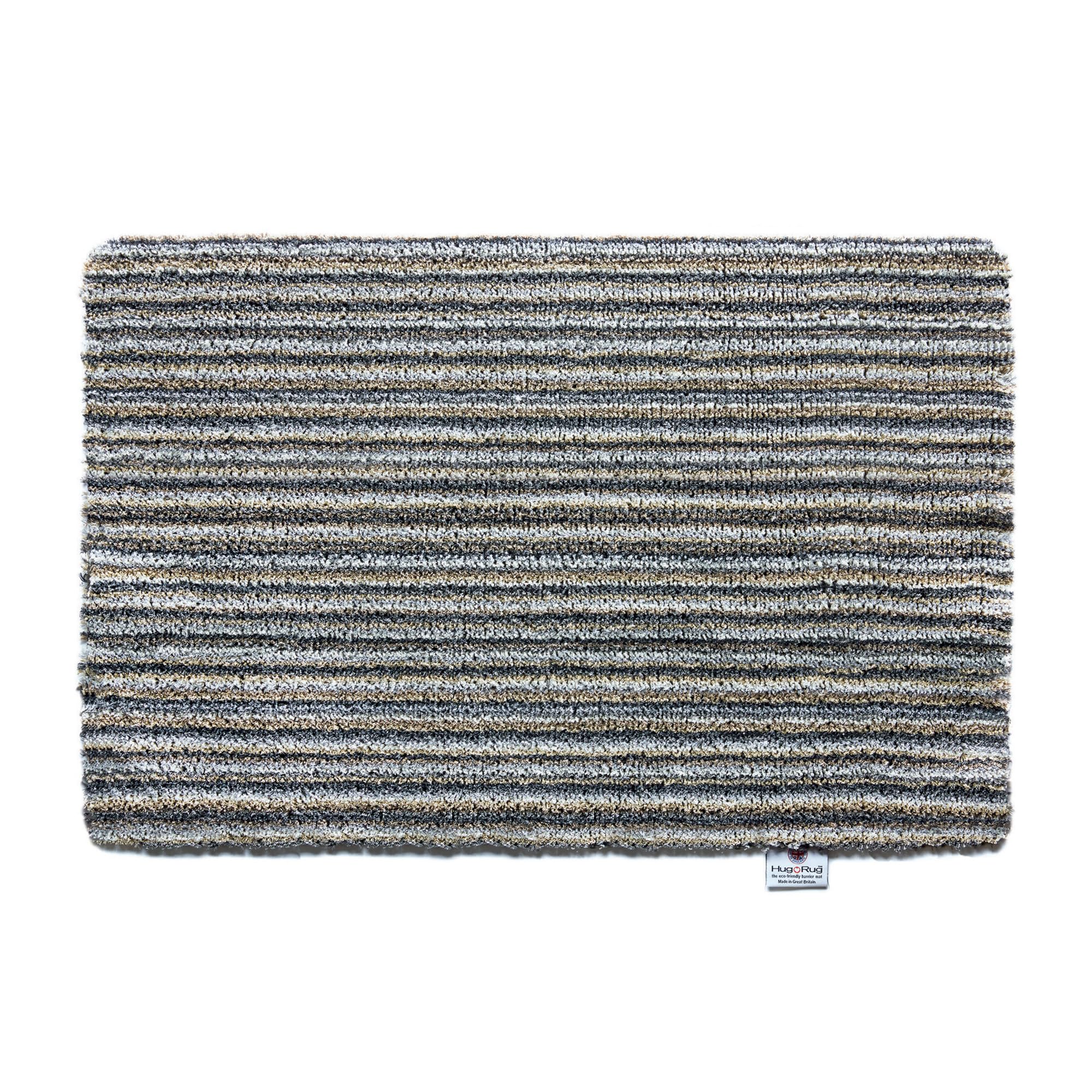HUG RUG Washable Dirt Trapper Door Mat Kitchen Hallway Doorway, Made in the UK, Select Portland Stone Stripe 50X75