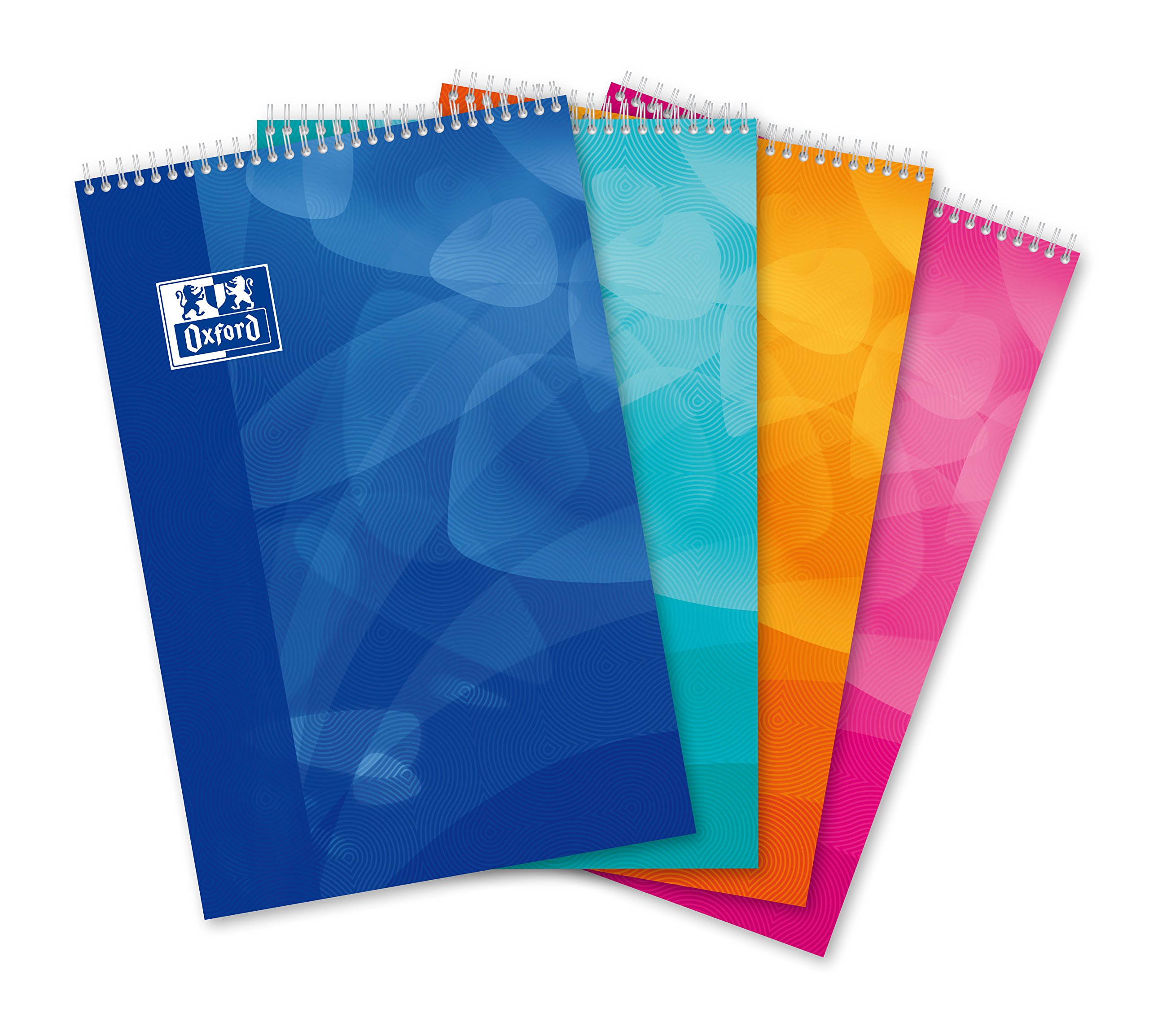 Oxford Polypro Notepad A4+ 160 Pages, Perforated 210x315 Seyès Bleu/Turquoise/Orange/Rose