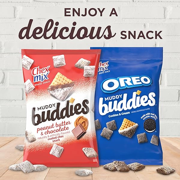 CHEX MIX MUDDY BUDDIES, OREO COOKIES AND CREAM SNACK MIX, 9 OZ