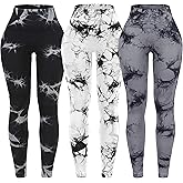 OVESPORT 3 Pack Tie Dye Seamless High Waisted Workout Leggings for Women Scrunch Butt Lifting Yoga Gym Athletic Pants