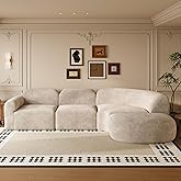Merax Modern Curved Sectional Sofa with Ottoman, Couch 4-Piece Set High-Density Compressed Sponge, Fully Assembled, Right Han