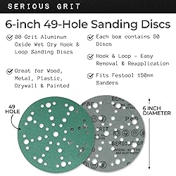 Serious Grit - 6-Inch 49-Hole 80 Grit Sanding Discs