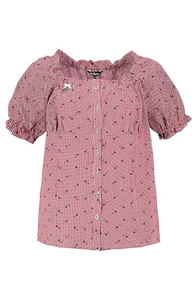 Ulla Popken Damen große Größen bis 64, Oktoberfest, Oberteil, Trachten – Bluse mit Eckigem Ausschnitt, Kurzarm, Blumenprint 7