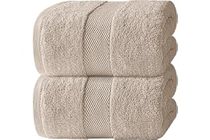 White Classic Luxury Soft Bath Sheet Towels - 650 GSM Cotton Luxury Bath Towels Extra Large 35x70 | Highly Absorbent and Quick Dry | Hotel Collection Extra Large Bath Towels Oversized, Taupe, 2 Pack