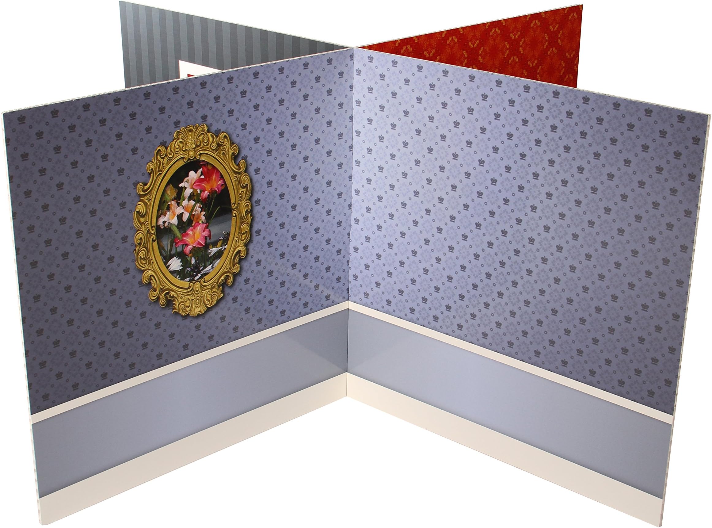 Fundeco House Doll Backdrop, Multicolored