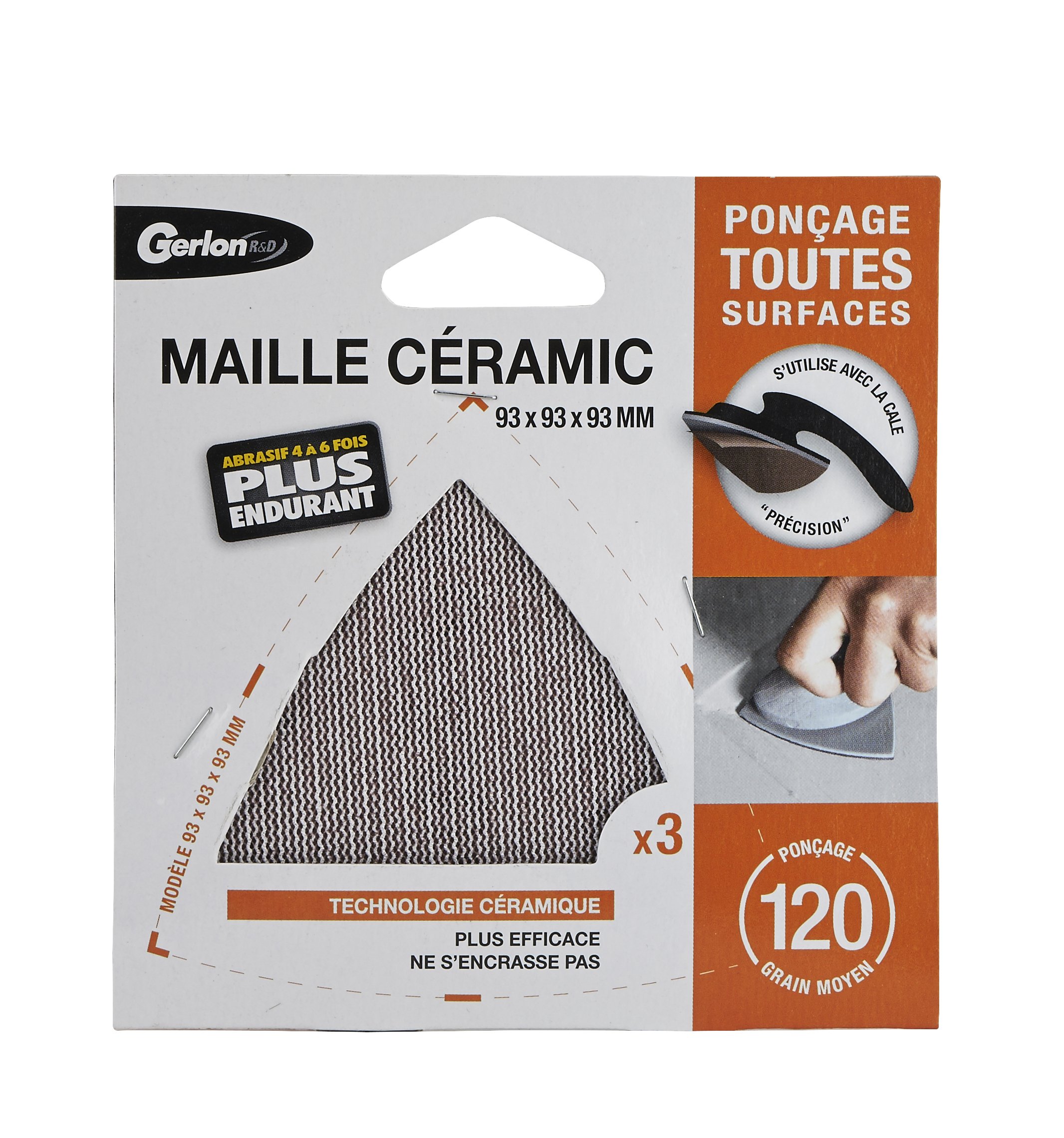 3 x Delta/Triangle Abrasive Pads 93 x 93 x 93 mm Medium