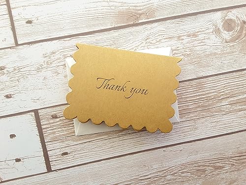 Amazon Com 2 5 X 3 5 Elegant Simple Thank You Cards With Envelope Kraft Thank You Cards Small Note Cards Mini Thank You Cards Set Of Handmade