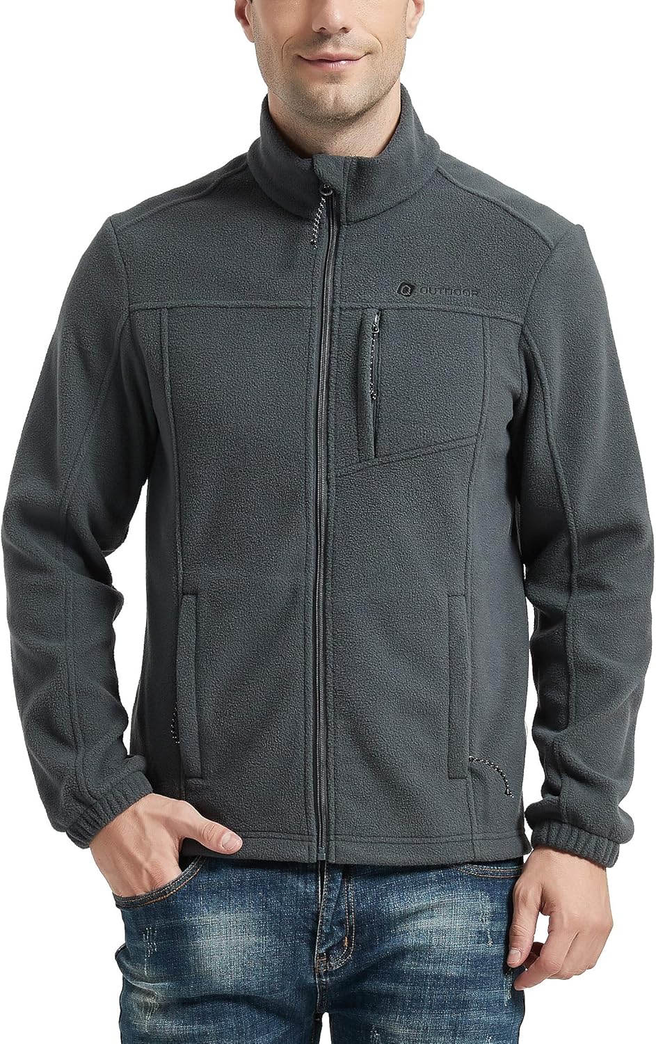CQC Men's FullZip Fleece Jacket Soft Polar Winter Outdoor