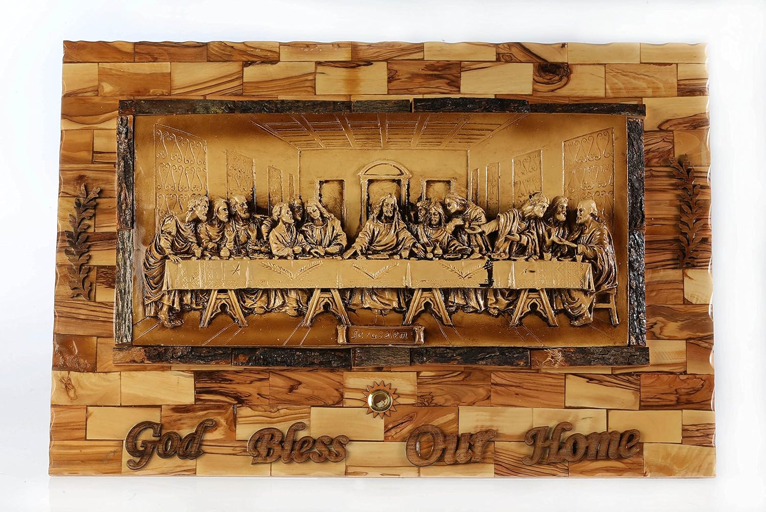 The Last Supper Wall Decor 3d Olive Wood And Ceramic Hand
