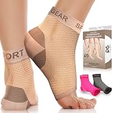 Physix Gear Plantar Fasciitis Socks for Men &amp; Women, Best Foot discomfort &amp; Arch Support Planter Facetious Socks, Compression Foot Sleeves Planter Fasciated Socks for, Beige/Nude (1 Pair), L/XL