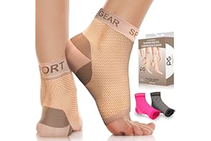 PHYSIX GEAR SPORT Physix Gear Plantar Fasciitis Socks for Men & Women, Best Foot discomfort & Arch Support Planter Facetious Socks, Compression Foot Sleeves Planter Fasciated Socks for, Beige/Nude (1 Pair), L/XL