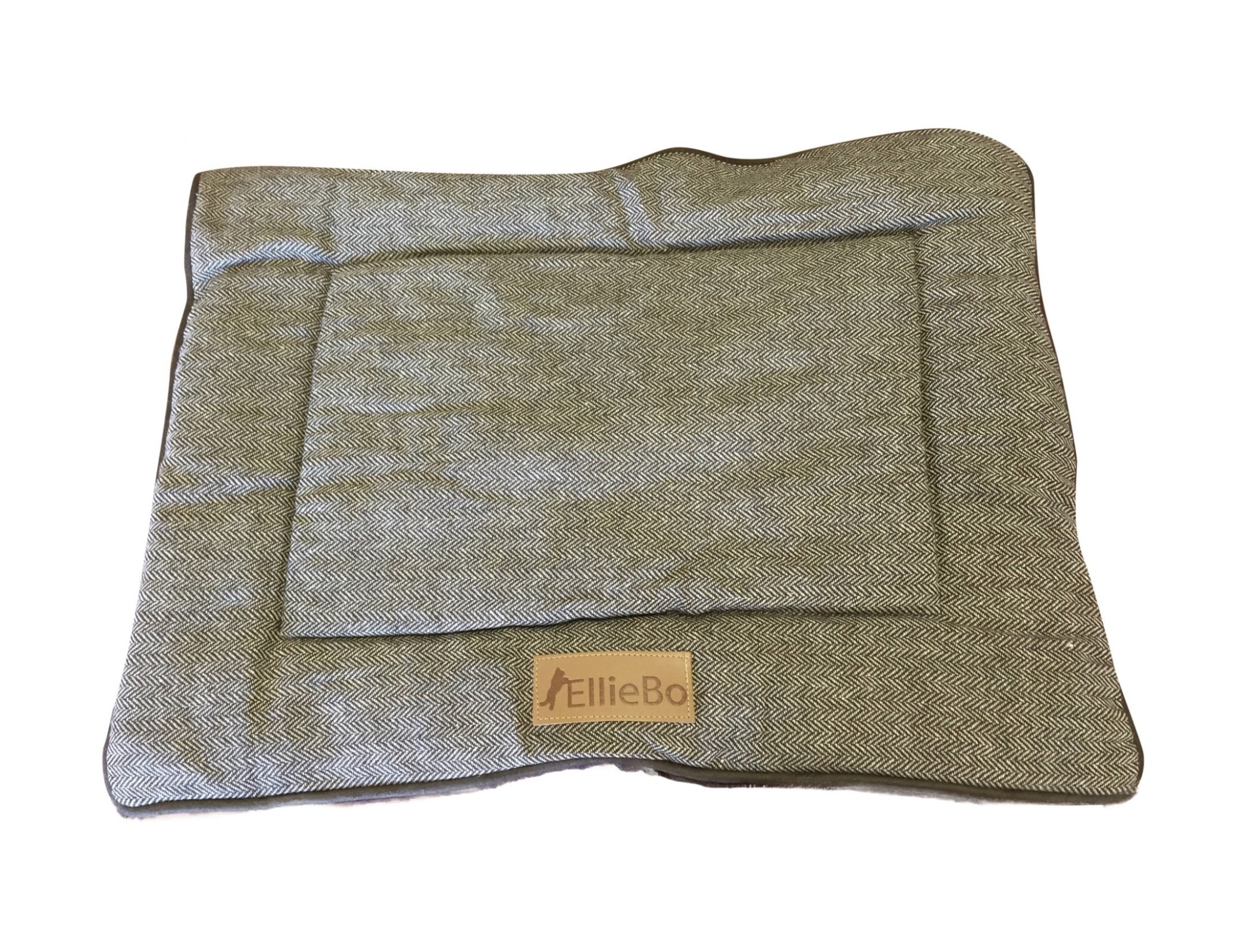Ellie-Bo Small Reversible Tweed and Brown Faux Fur Mat for 24-inch Dog Cage