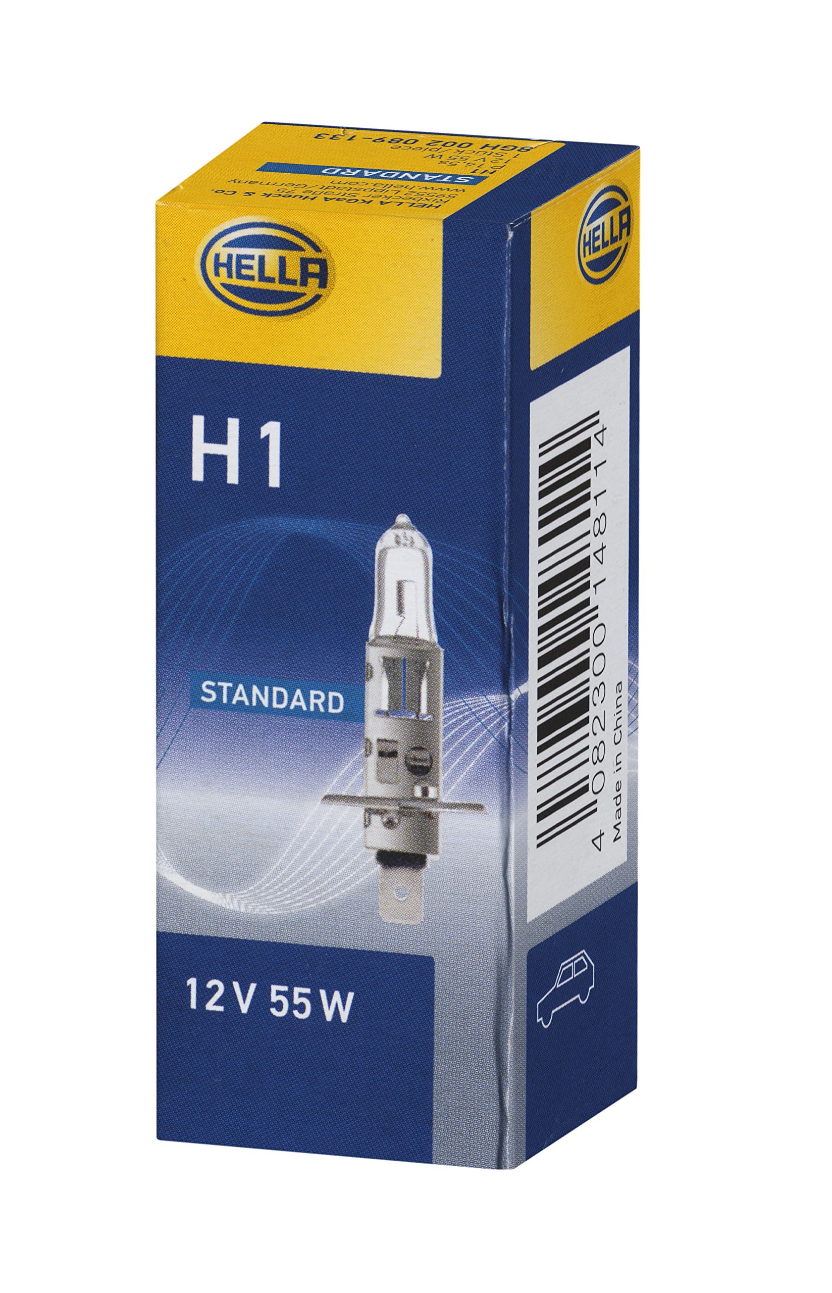 HELLA 8GH 002 089-133 Bulb - H1 - Standard - 12V - 55W - Socket Type: P14,5s - Box - Quantity: 1