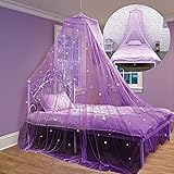 Bed Canopy with Glow in The Dark Stars for Girls, Kids and Babies, Net Use to Cover The Baby Crib, Kid Bed, Girls Bed Or Full