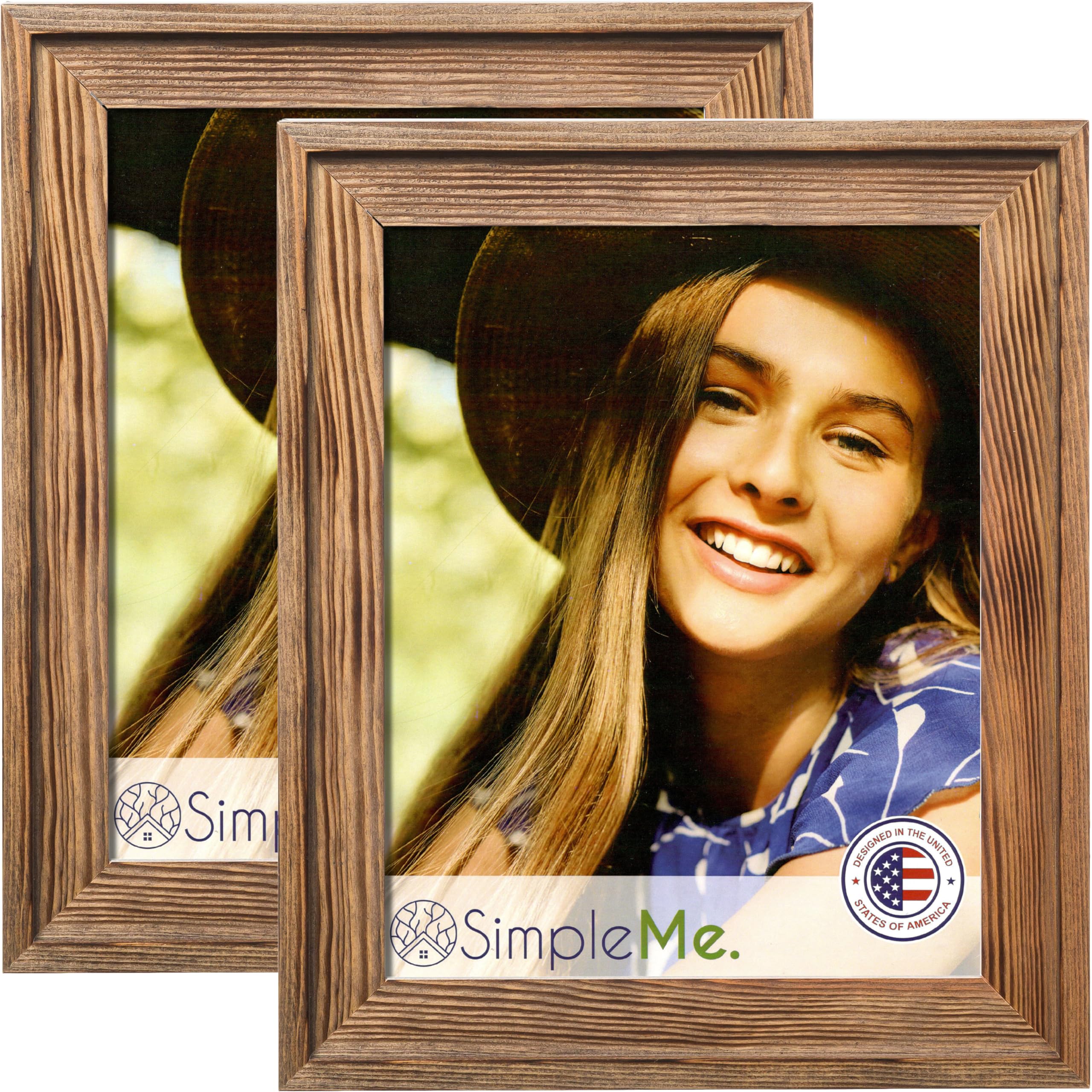 Photo 1 of 100% Solid Wood Picture Frames 8.5x11 with Glass 2 Pack - Rustic Natural Wooden Document Photo Frame Wall or Tabletop Display