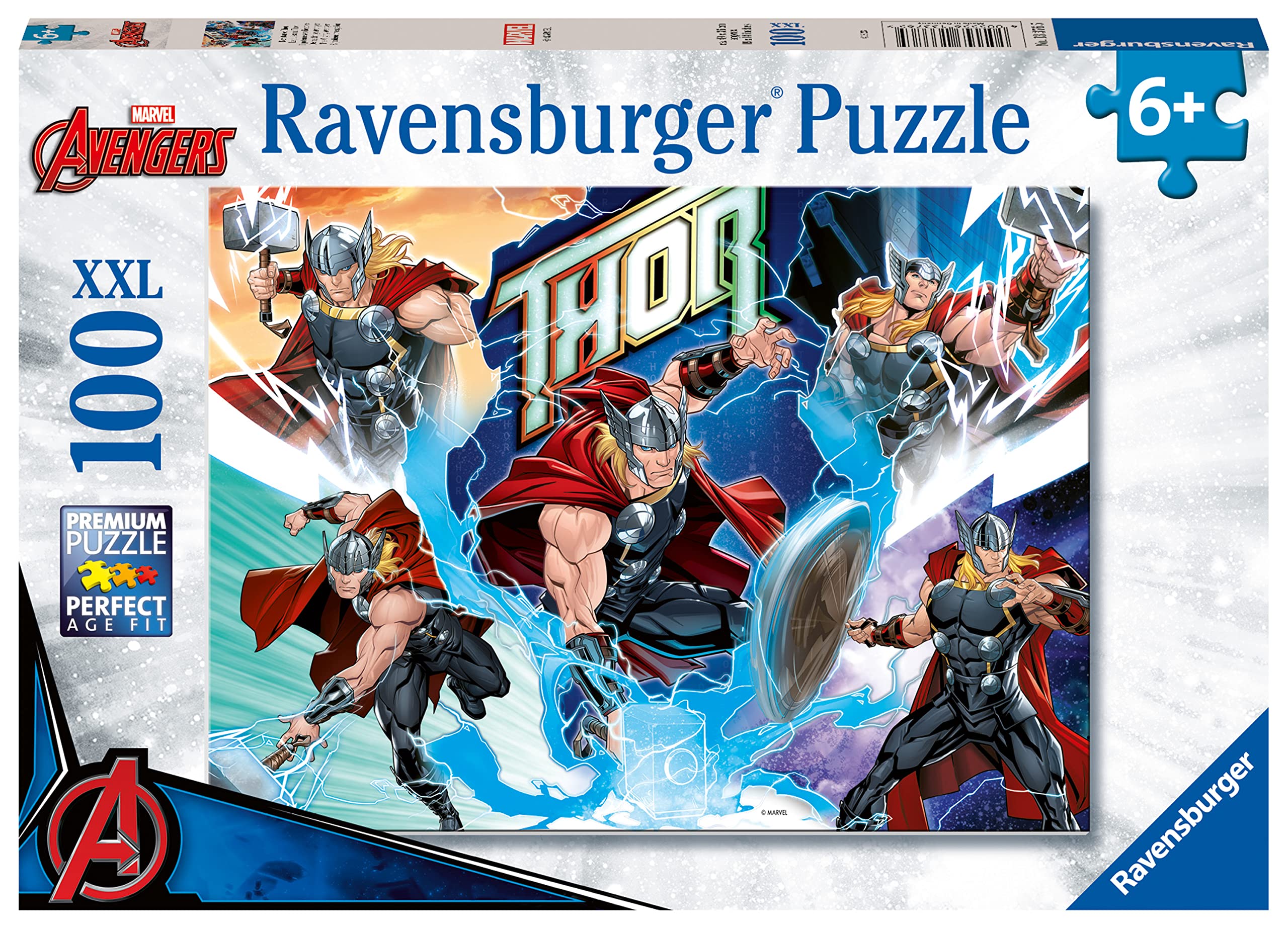 Ravensburger Marvel Thor Toys - 100 Piece Jigsaw Puzzle for Kids Age 6 Years Up