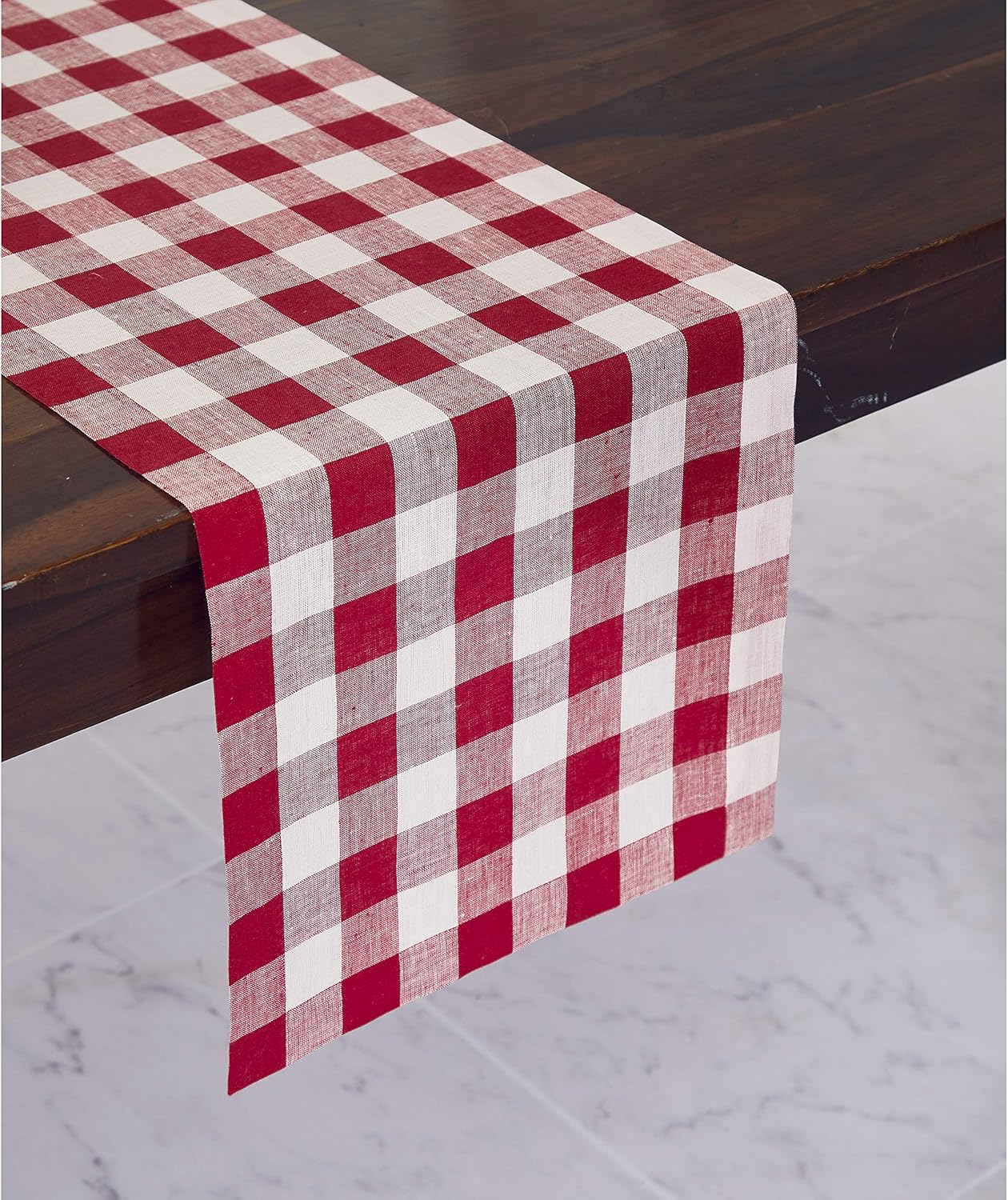 Best red checkered table runner