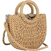 Rattan Handmade Straw Tote Handbag Beach Shoulder Bag Summer Beach Rattan Bag Straw Bag