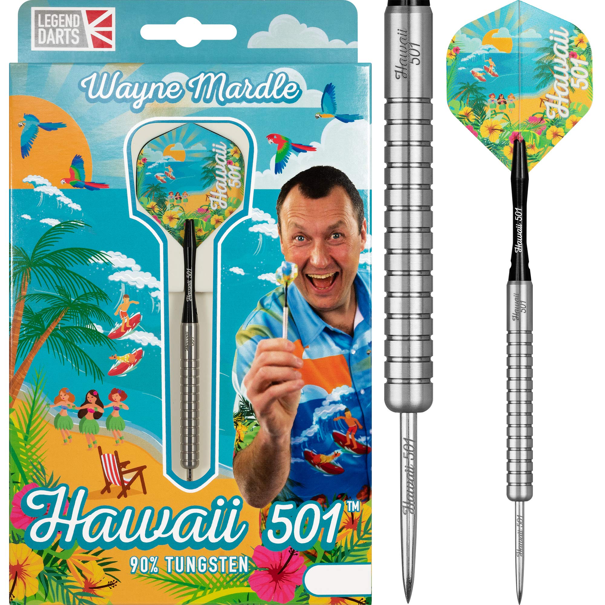 Wayne Mardle Darts - Steel Tip - Hawaii 501-20g,22g,24g or 26g (Natural, 26g)