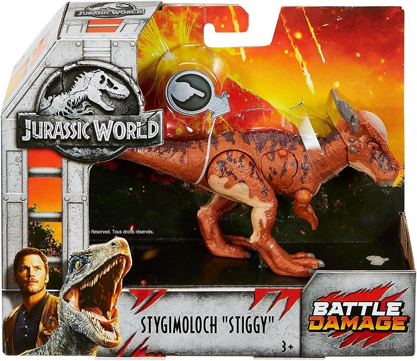 Jurassic World Fallen Kingdom Stygimoloch "Stiggy" Dinosaur Posable Figure 6" Battle Damaged