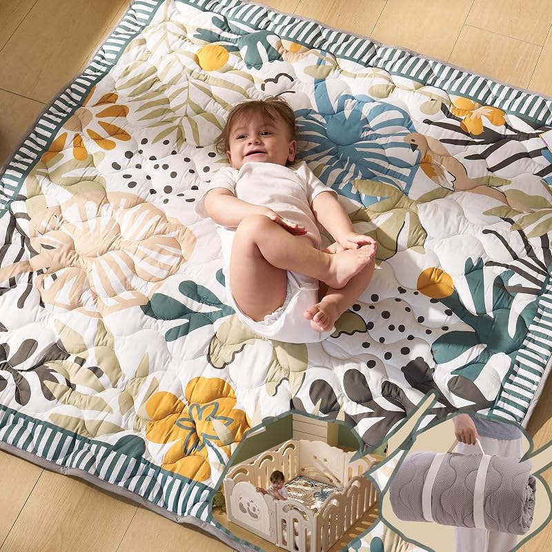 momcozy Forest World Play Mat 127x127cm Water-Resistant Non-Slip