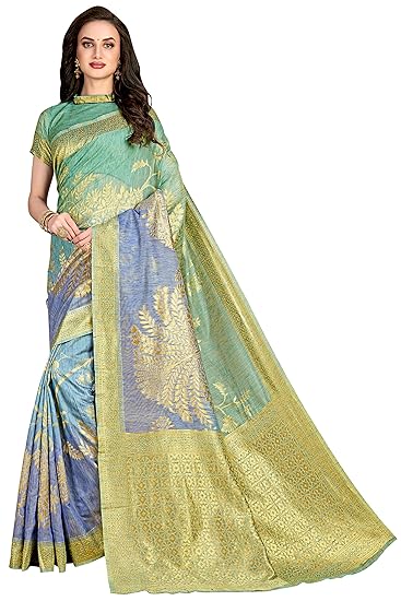 Womens Linen Banarasi Silk Saree