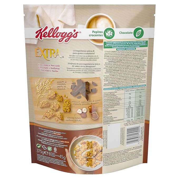 Kellogs Extra - Crujiente Granola de Avena con Chocolate - 375 g: Amazon.es: Amazon Pantry