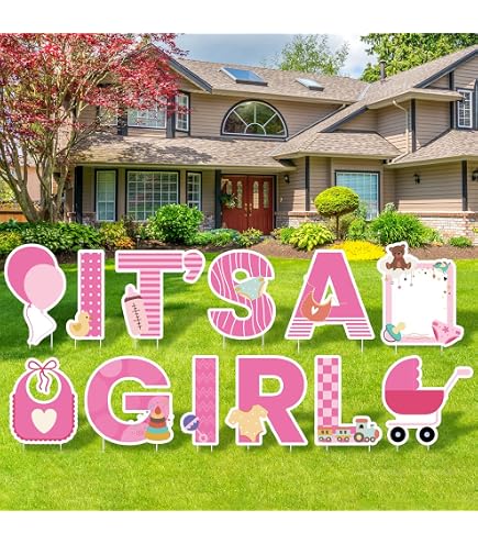 WeBenison Gartenflagge „It’s A Girl“ – Bunte Baby-Willkommens-Deko Aus Sackleinen