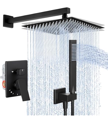 KES Shower System Shower Faucet Set Rain Shower Head with Handheld