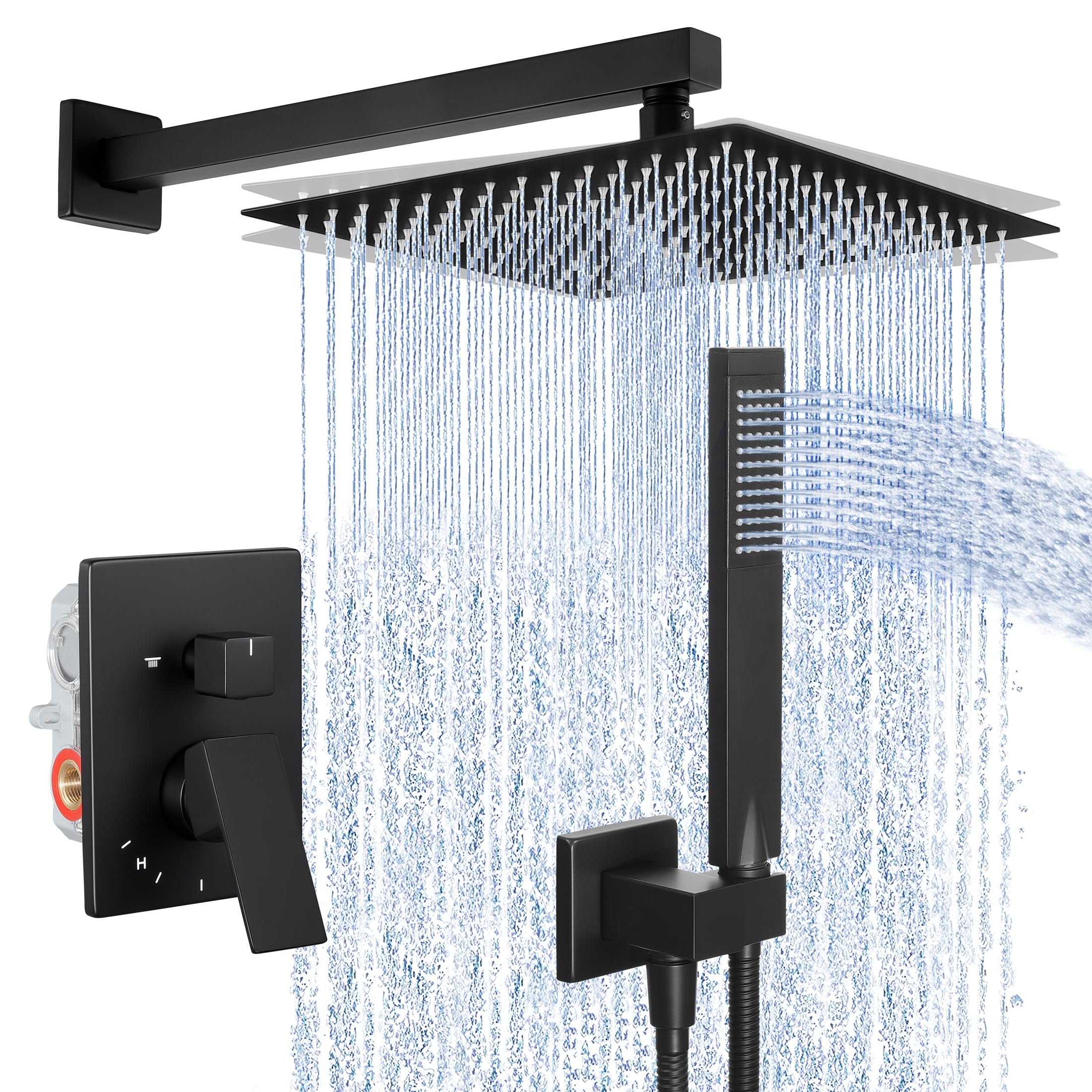 Photo 1 of KES Shower Faucet, Shower Faucets Sets Complete 12 Inch Rain Shower Head with Handheld Spray, Pressure Balance Shower System (cUPC Certified Shower Valve Included), Matte Black, XB6230F18S12-BK