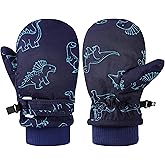 ENBAOHUI Baby Waterproof Mittens Threaded waterproof Mitten Fleece Lined Glove Kids Snow Ski Mitten for Boys Girls