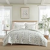 Laura Ashley - Twin Comforter Set, Super Soft Cotton Bedding with Matching Sham, Botanical Design, Vintage Bed Essentials (Bramble Floral Pink, Twin)