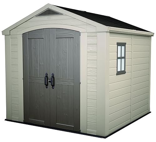 Keter Factor Outdoor Plastic Garden Storage Shed, 8 x 8 ...