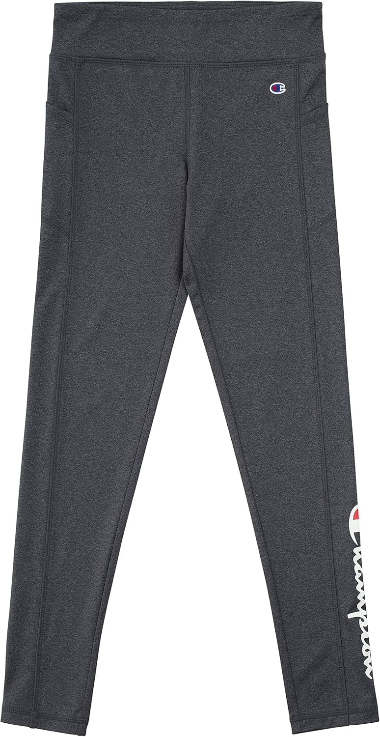 Champion Girls Heritage Stretch Active Tech Leggings with Media Pocket: Clothing