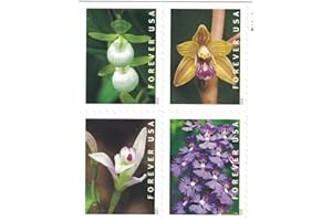 UNITED STATES POSTAL SERVICE Wild Orchids Flowers (Booklet of 20) First-Class Mail Forever Postage Stamps 2020 Scott 5445-5454